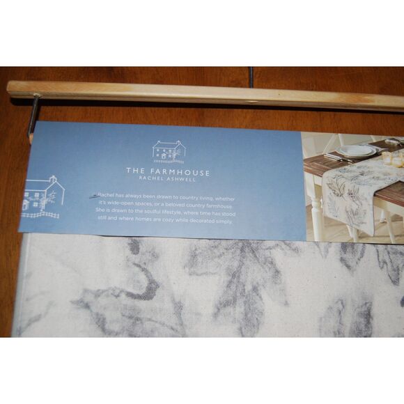 RACHEL ASHWELL THE FARMHOUSE SHABBY CHIC TABLE RUNNER WITH EMBROIDERY - Picture 3 of 4